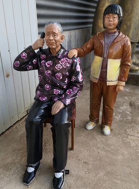 玻璃钢囚犯人物雕塑摆件