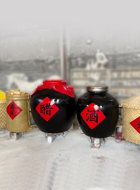 玻璃钢仿铜醋坛子雕塑摆件