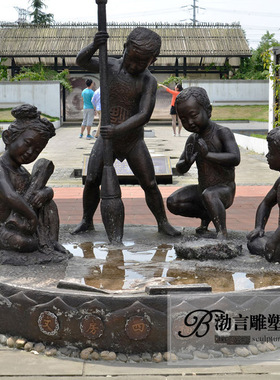 小孩校园读书人物铜雕像定制