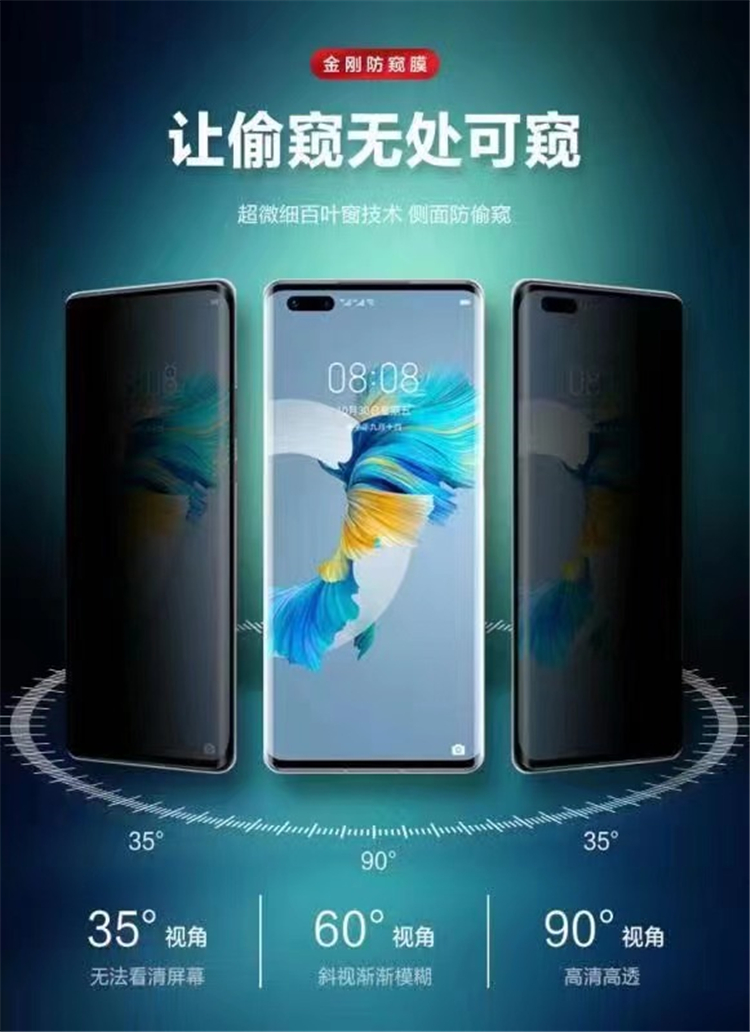 适用OPPO Reno 11 10/9/6/5/4/3 Pro金刚防窥水凝膜A1 A2 8T Find X7 Ultra X6/X5/X3可指纹解锁防窥手机膜+-图1