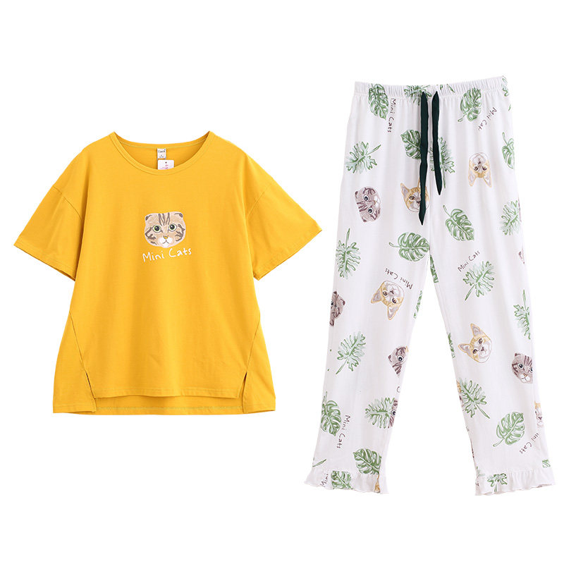 达尔丽夏季纯棉短袖套头卡通薄睡衣 达尔丽睡衣/家居服套装