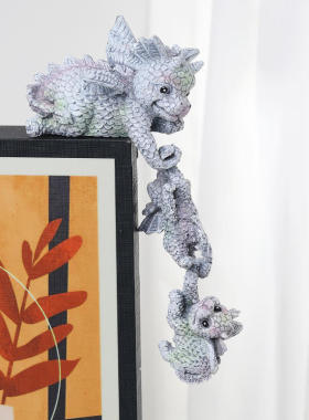 新款悬挂三条龙树脂品花园庭院母子摆件设计风家居龙