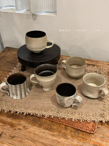 漫生活老板娘手工创意创意个性设计小众粗陶拿铁咖啡杯茶杯马克杯 - 图0