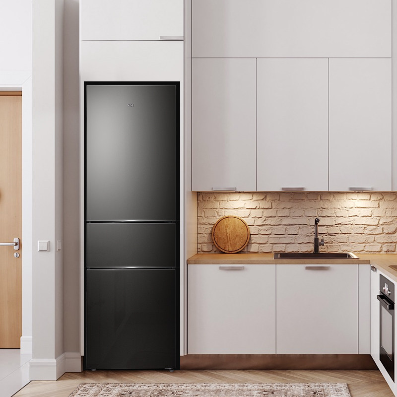 tcl 210升三开门家用小型双电冰箱 tcl冰箱厨房冰箱