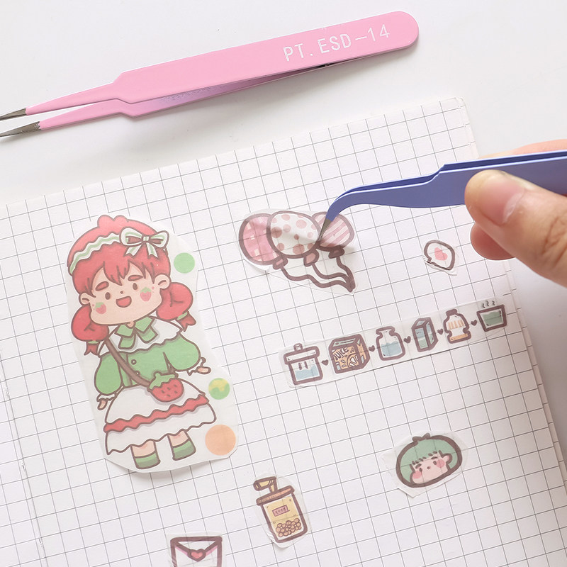 马卡龙镊子 尖头弯头手工实用学生手账工具贴纸胶带diy专用小夹子,淘宝优惠券,粉丝福利购,淘宝优惠卷