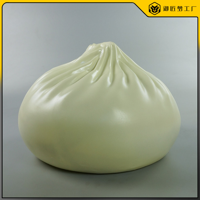 大型玻璃钢仿真包子雕塑定制中式早餐模型卡通创意装饰饺子摆件