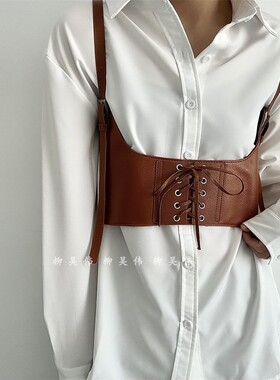 欧美马甲背带式腰带配裙子衣服