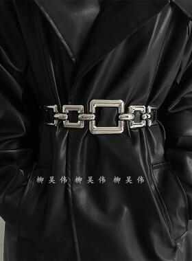 柳吴伟欧美ins金属粗链条腰链
