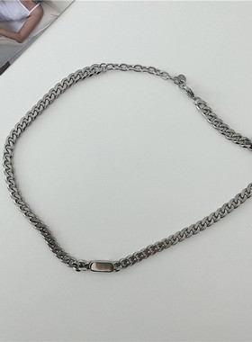 欧美INS不掉色钛钢粗女链条项链