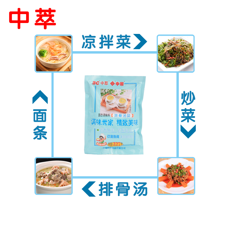 中萃中芾调味固态粉料排骨汤味鸡汁汤调料紫菜汤料227克正品 - 图0