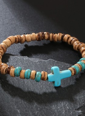 异域尼泊尔DIY椰壳串珠手链