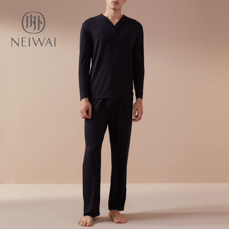 内外 NEIWAI 睡衣套装家居便服莫代尔休闲套头宽松舒适男士上下装 内外 NEIWAI 睡衣套装家居便服莫代尔休闲套头宽松舒适男士上下装