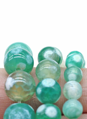diy草绿色玛瑙玉髓项链耳坠散珠