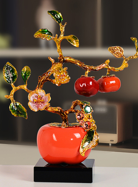 珐琅彩事事如意客厅装饰摆件