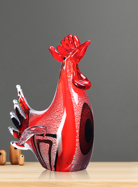 琉璃工艺品生肖公鸡摆件