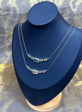 密镶长方形链环s925银可调节手链