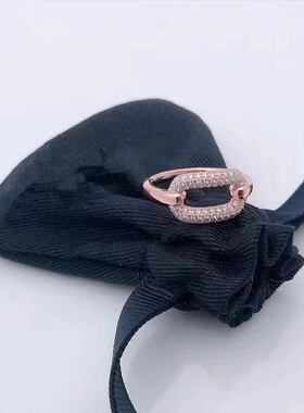 白色环扣戒指s925银情侣对戒