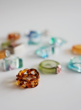 「光焦」光怪陆离树脂戒指配卫衣大衣毛衣裙子卫衣T恤显白美艳飒