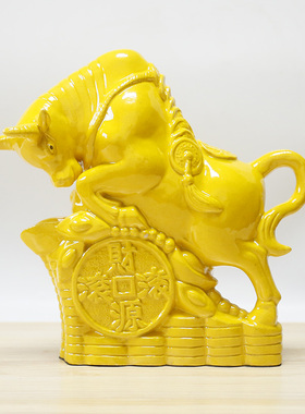 风水牛摆件家居陶瓷装饰品