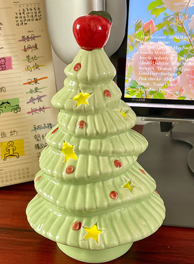 圣诞树苹果氛围感床头小夜灯卧室桌面摆件圣诞生日礼物