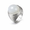 Qinghuan Hetian Jade Open Silver Ring Retro Light Luxury