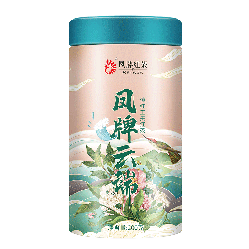 凤牌红茶云端滇红工夫红茶200克大罐装伴手礼茶云南滇红凤庆红茶