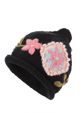 渔夫帽手工编织刺绣森林花朵