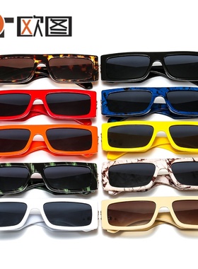 厂家供应方框太阳镜 一体式连体镜眼镜 时尚穿搭个性INS墨镜