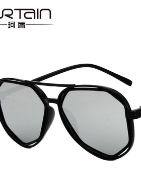 新款多边形韩版太阳镜 时尚潮流太阳眼镜百搭炫彩反光墨镜2118