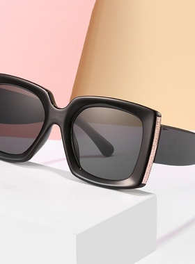 方框太阳镜 欧美潮流小香同款墨镜女 时尚百搭宽腿眼镜