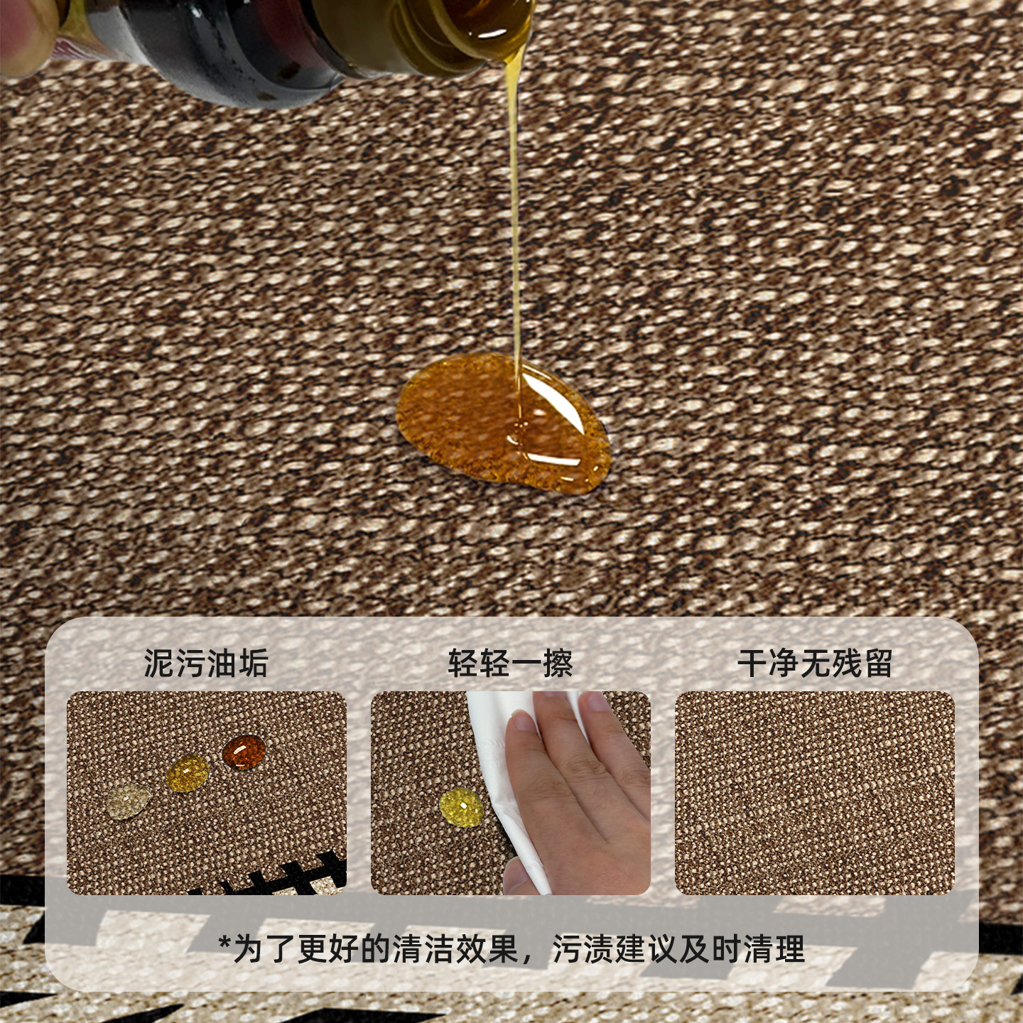 Light luxury kitchen floor mat anti-slip and oil-proof