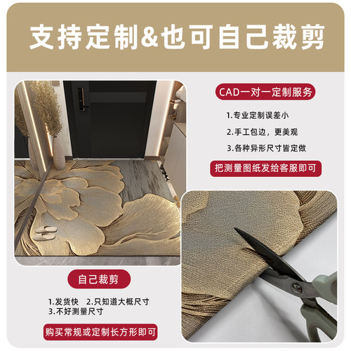简约现代入户门地垫地毯门垫进门大门口玄关耐脏耐磨防滑脚垫定制 - 图1