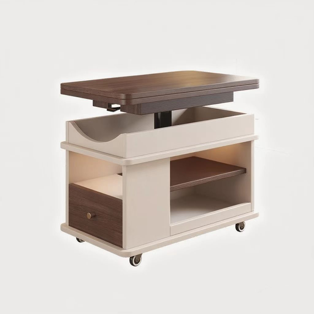 移动茶几客厅沙发边几新款实木小户型小饭桌爆款升降茶几小推车 - 图1