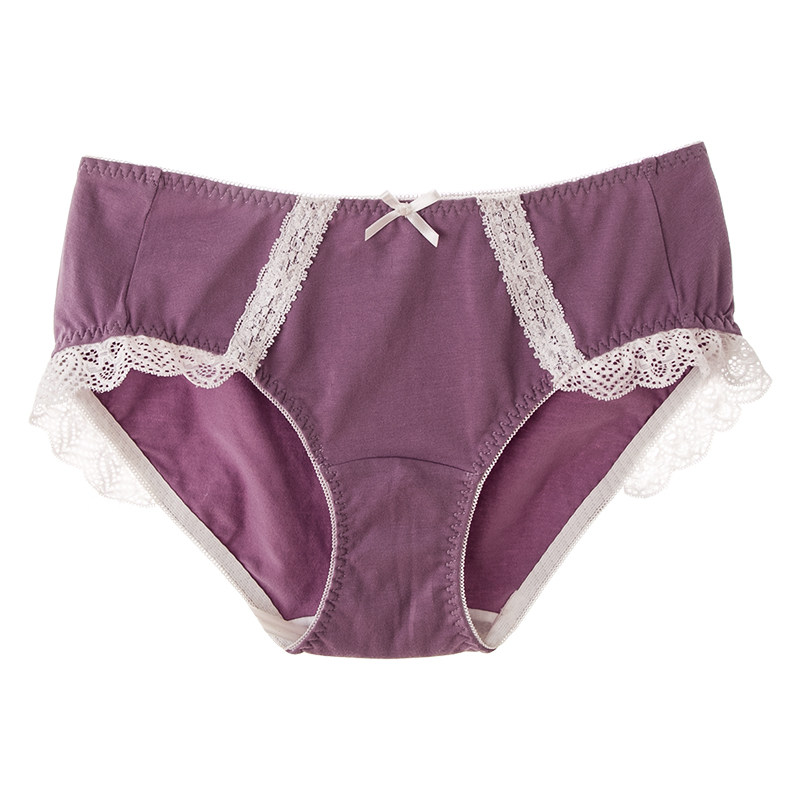 大码内裤女 中腰三角胖MM200斤透气纯棉甜美蕾丝边少女包臀高开叉,淘宝优惠券,粉丝福利购,淘宝优惠卷
