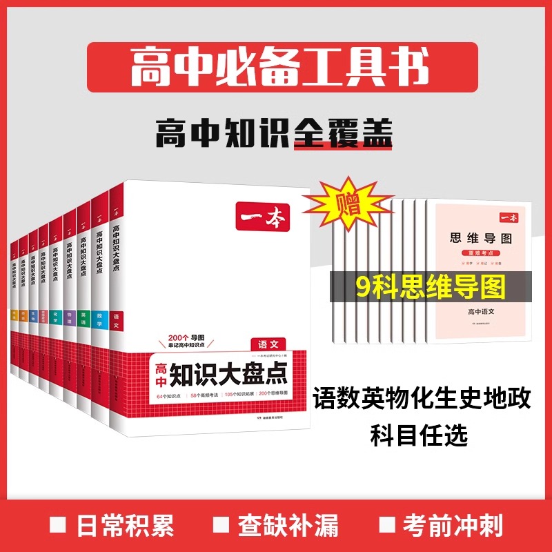 2024一本高中知识大盘点高中基础知识手册英语词汇语数英政史地生物化数学必刷题教辅高一二三高考必背考点复习教辅书高中知识清单 - 图2