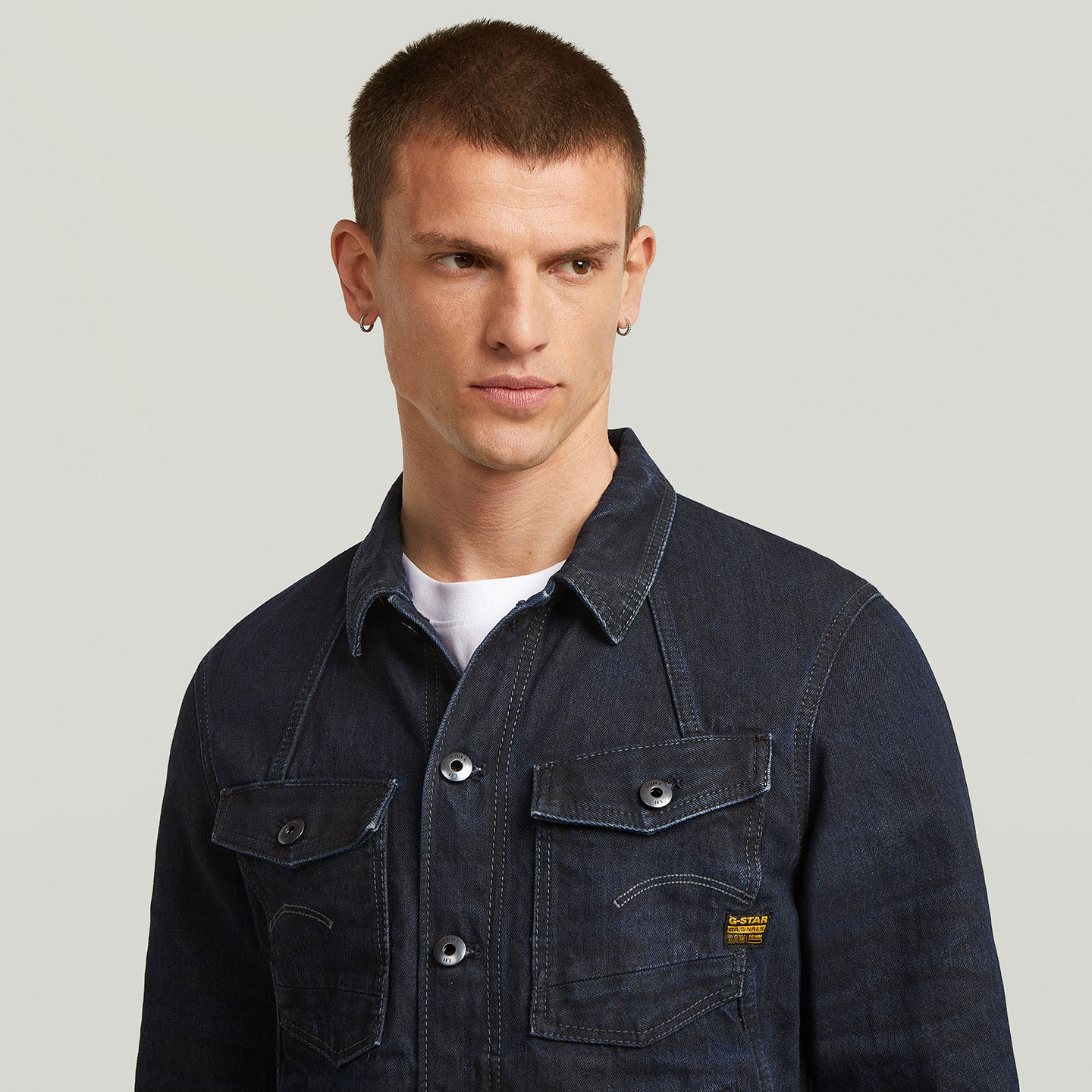 G-STAR RAW百搭A-Line修身25冬季新款男士简约牛仔纽扣夹克D26919,淘宝优惠券,粉丝福利购,淘宝优惠卷