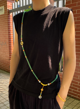 绢芭玛瑙水晶汉服中式斜挎背链女