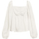 Clavicle waist slimming fairy ເສື້ອ chiffon ກວມເອົາທ້ອງ