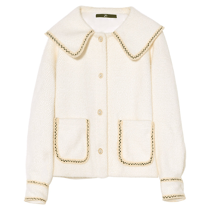 zk水貂绒小香风毛呢小外套短款大衣 zk毛呢外套