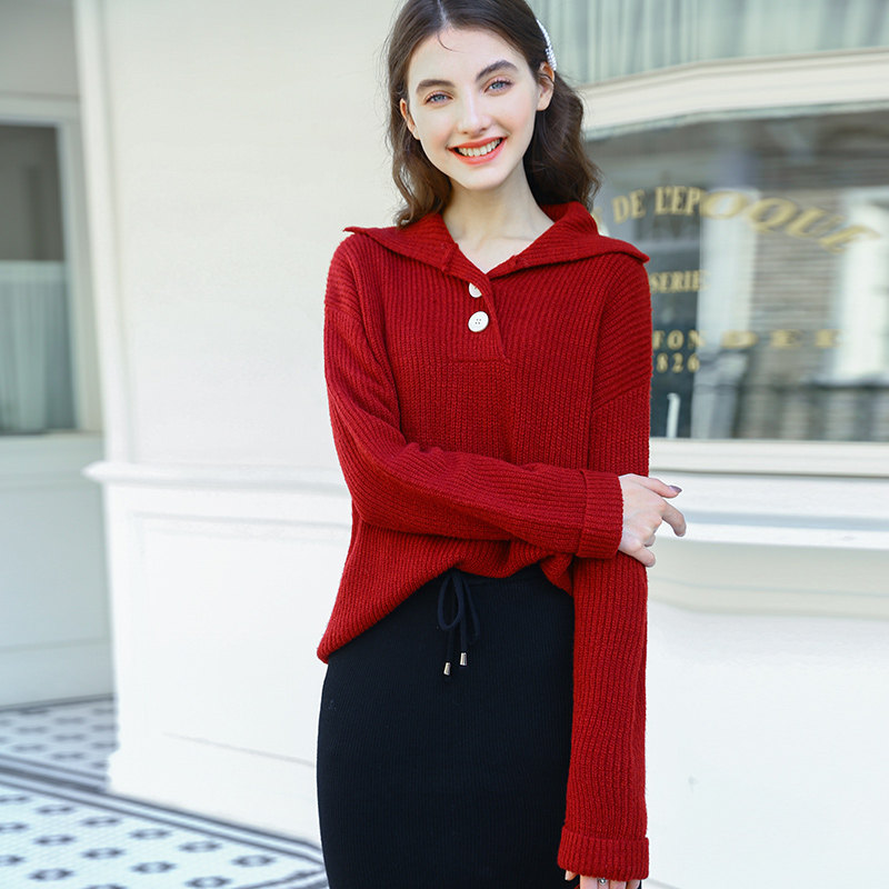 zk海军领女2020新款宽松外穿毛衣 zk毛衣