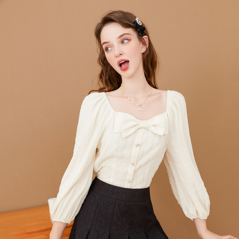 zk lin欧货爆款甜美别致减龄女小衫 zklin蕾丝衫/雪纺衫