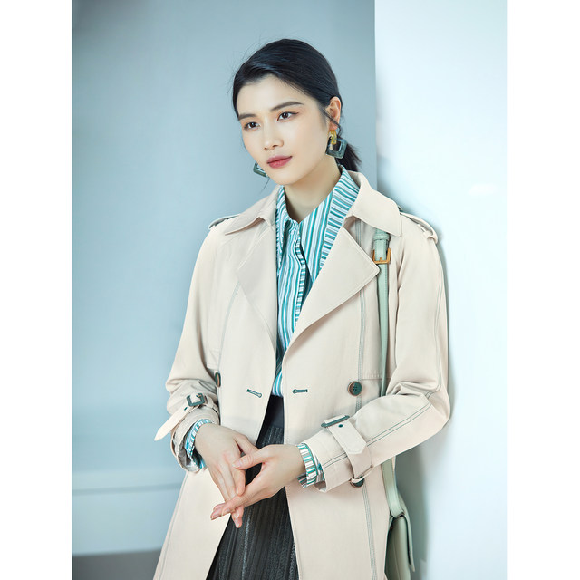 Windbreaker pink and blue wardrobe deconstructed design with peaked lapel collar