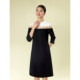 Pink and Blue Wardrobe 2026 Spring and Autumn New Contrast Color Design Three Quarter Sleeve Dress