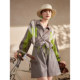 Pink Blue Wardrobe 2026 Summer New Style Light Casual Bright Sports Style Short Jacket Women's Three-Color Contrast Color Split Suit