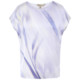 Romantic Printed Pink Blue Wardrobe 2026 Summer Women's New Style Straight Poetry Light Sensitive Raglan Sleeve Design Short-Sleeved Shirt