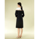 Pink and Blue Wardrobe 2026 Spring and Autumn New Contrast Color Design Three Quarter Sleeve Dress