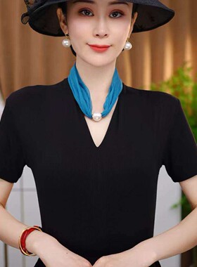 2026夏季新款流金纱磁扣丝巾女时尚百搭护颈遮颈纹围巾懒人围脖女