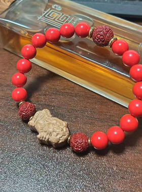 鸿运砂桃木生肖紫手串手链饰品女生好运虎牛马狗龙鼠羊猴猪鸡蛇兔