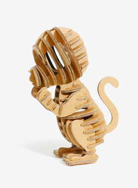 十二生肖猴纸制工艺品新年礼物DIY创意拼装动物亲子教育饰品摆件