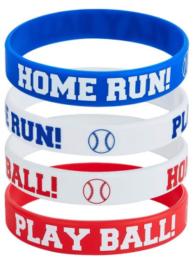 HOME RUM棒球手环PLAY BALL俱乐部主题派对学校运动比赛硅胶腕带